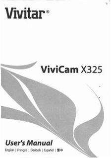 Vivitar Vivicam X 325 manual. Camera Instructions.
